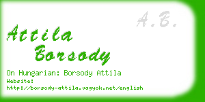 attila borsody business card